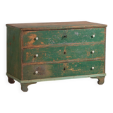 Grande commode ancienne à patine verte (c.1940) #62
