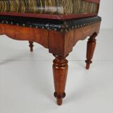 Leather faux book box on painted stand – English, circa 1830