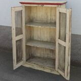 Ancienne armoire garde manger en bois avec portes grillagées