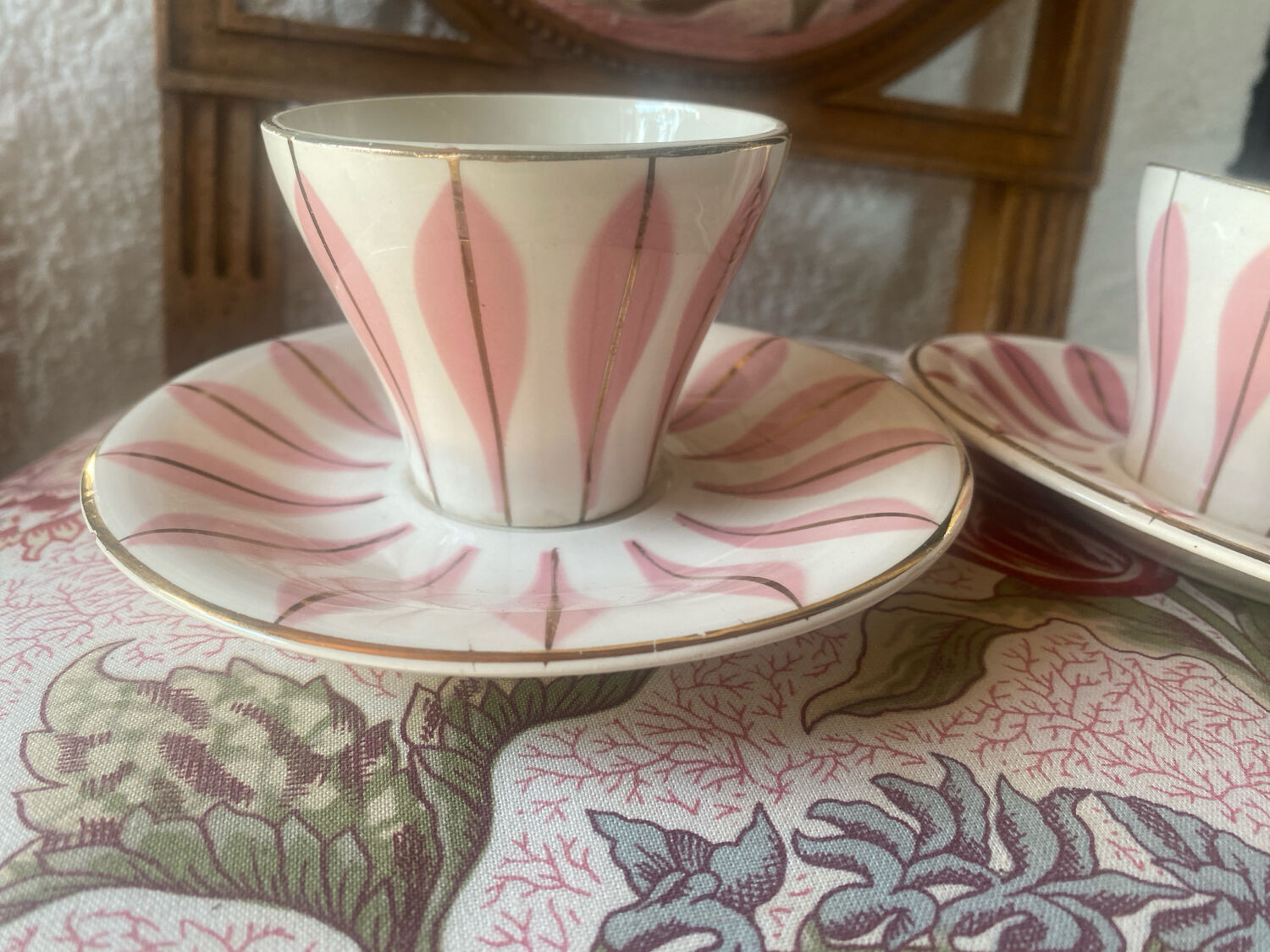 Set of 2 vintage Digoin coffee cups