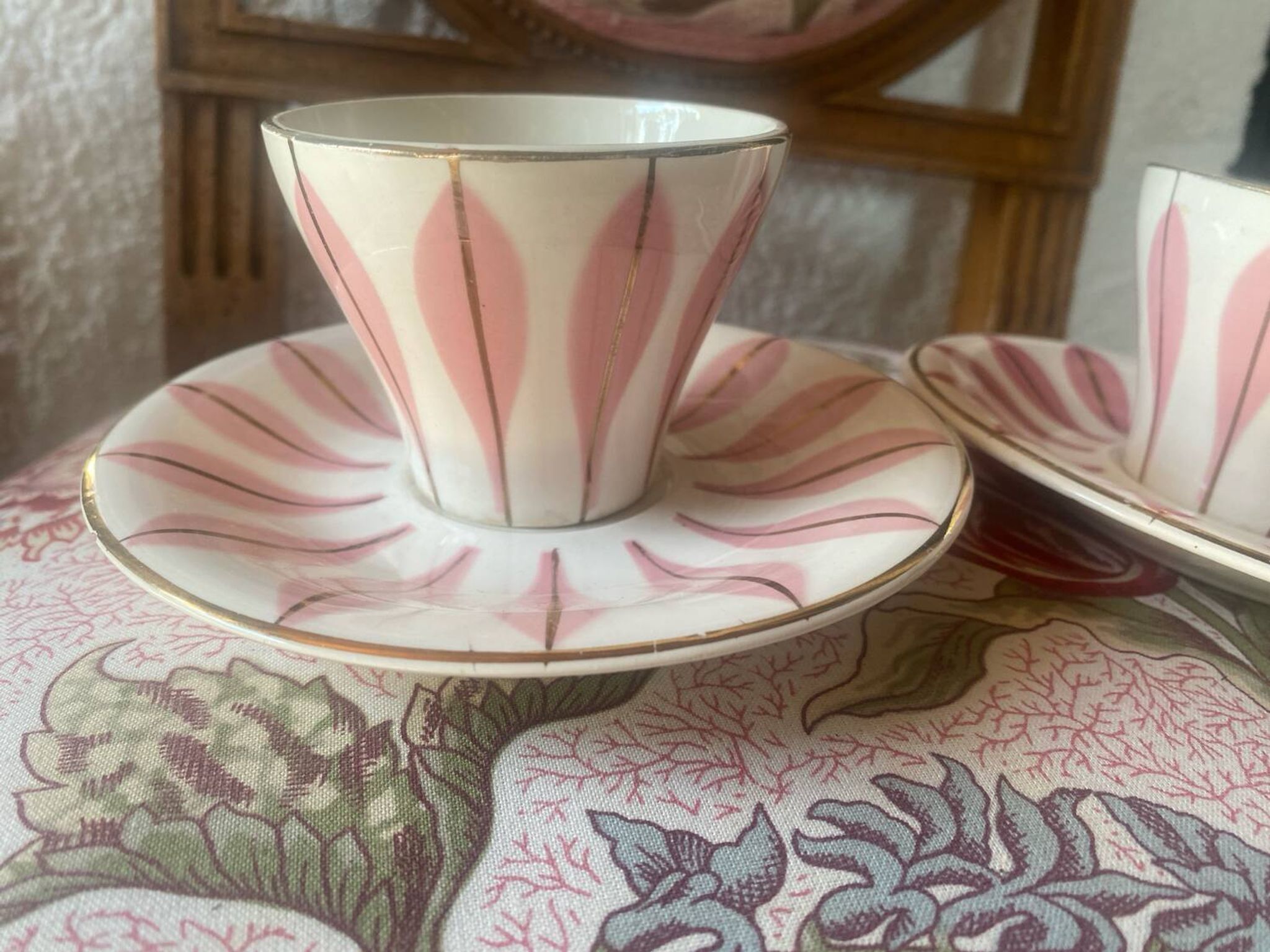 Set of 2 vintage Digoin coffee cups