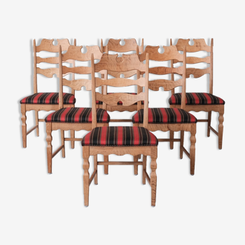 Oak danish mid-century dining chairs