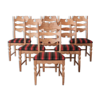 Oak danish mid-century dining chairs