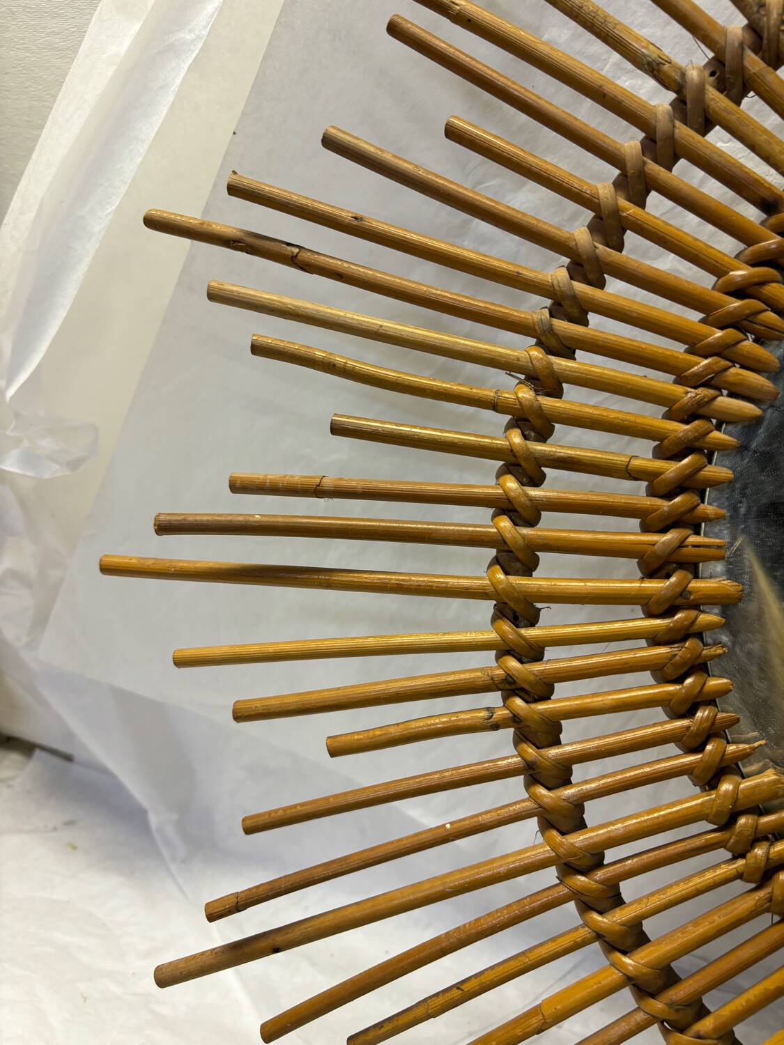 Vintage rattan mirror