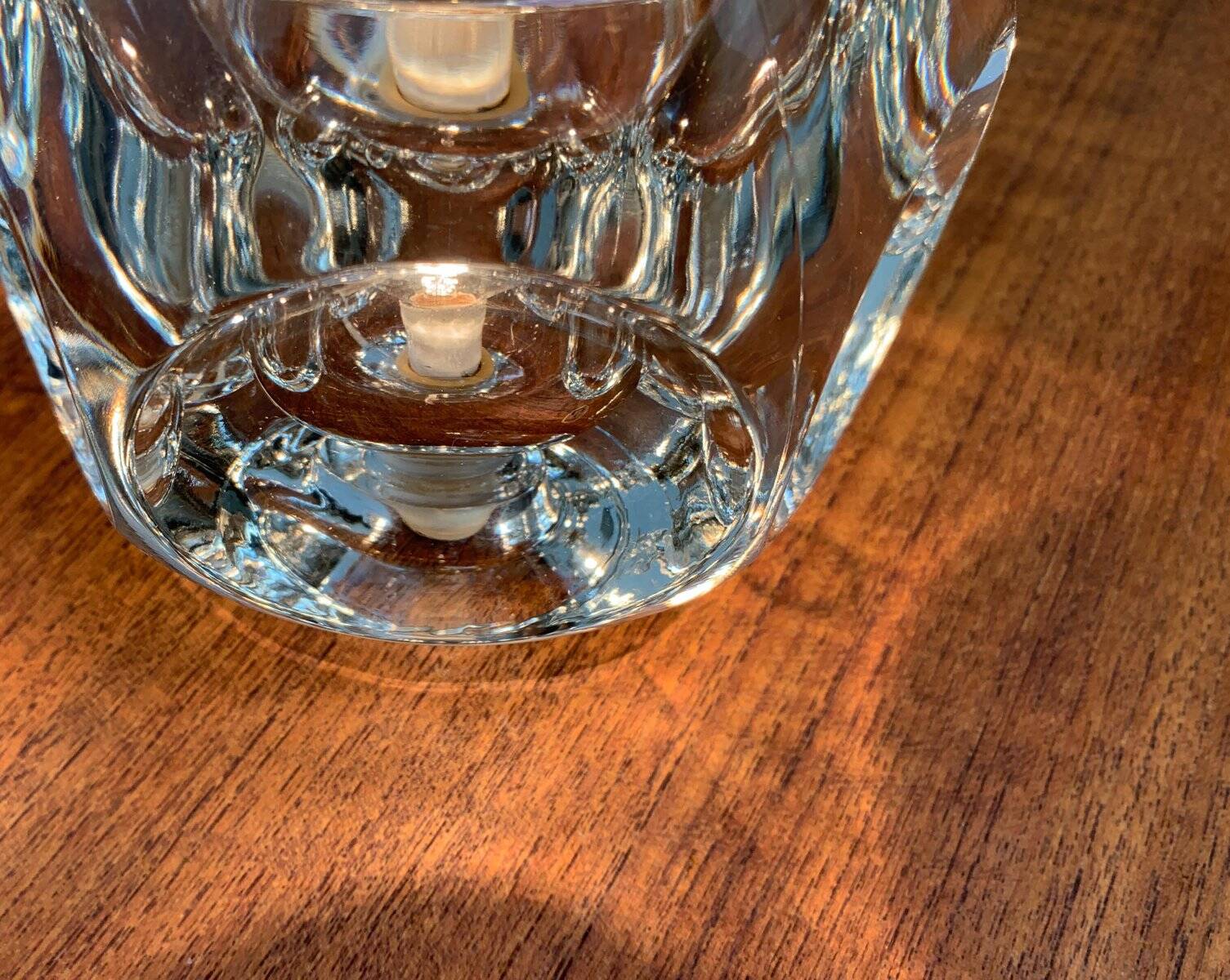 Vintage German glass table lamp by Peill & Putzler.