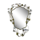 Miroir en tole vintage avec des fleurs, vers 1970