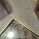 Vintage golden metal rolling dessert trolley
