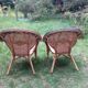 Pair of antique rattan armchairs