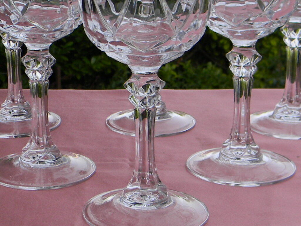 Lot de 6 verres à eau en cristal d'Arques modèle auteuil
