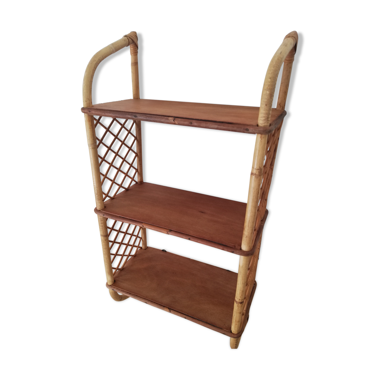 Vintage rattan shelf