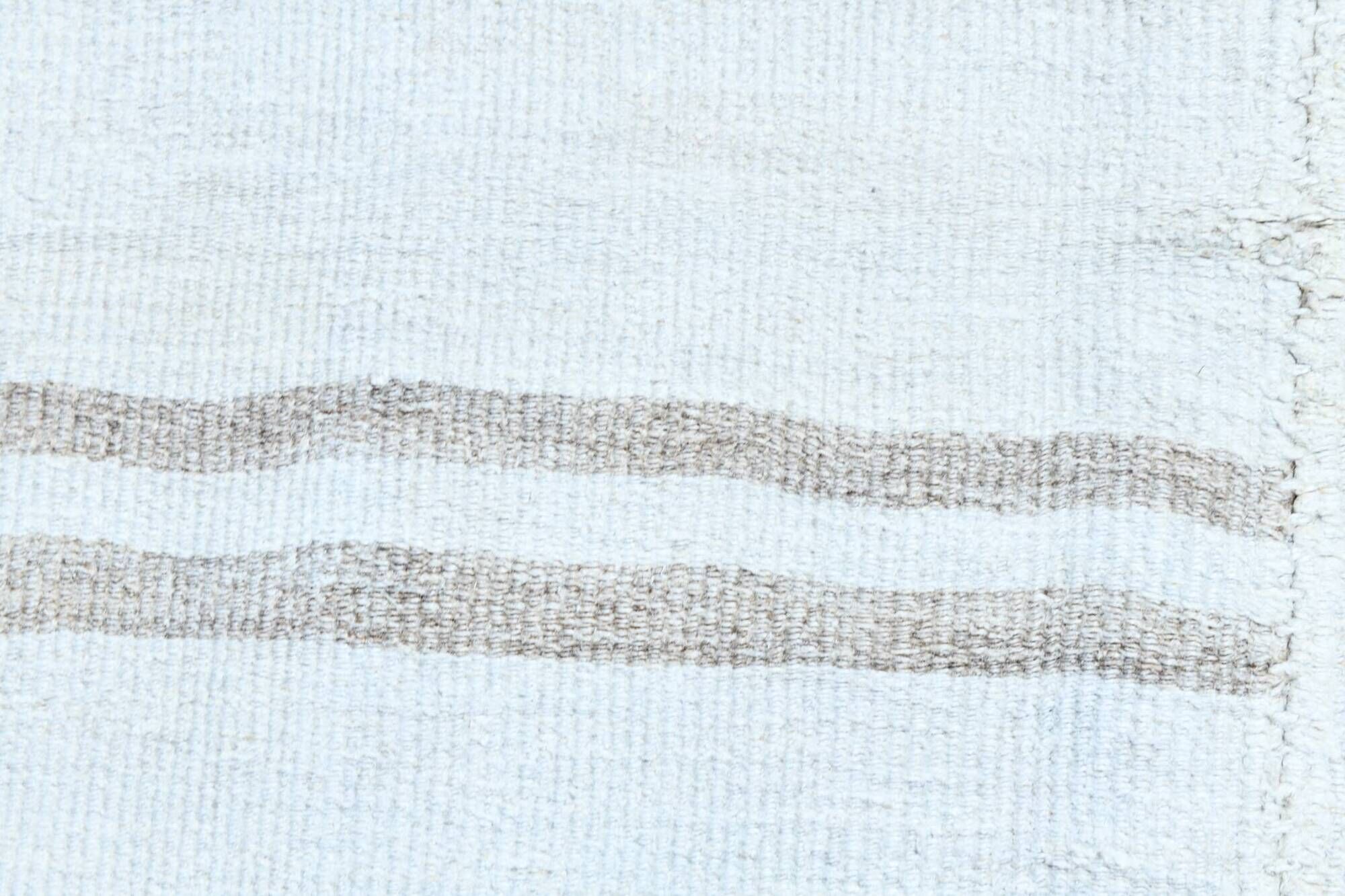 Turkish Vintage Minimalit Striped Kilim Rug, Handmade Oushak Wool Carpet