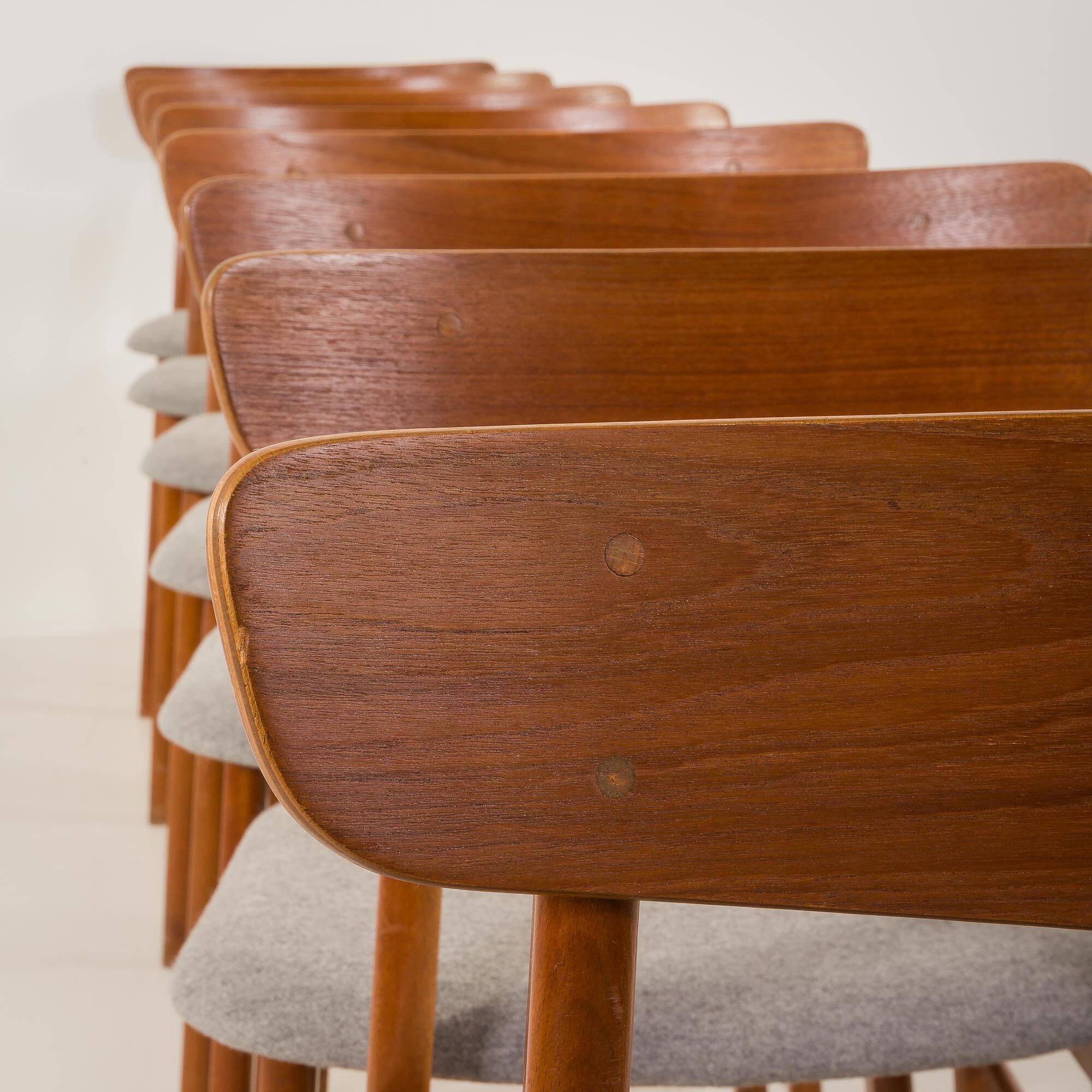 Danish vintage teak chairs attr. to Farstrup, set of 8, 1960s