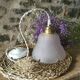 Suspension fleur Vintage en verre moulé rose