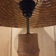 Wood and rattan lamp