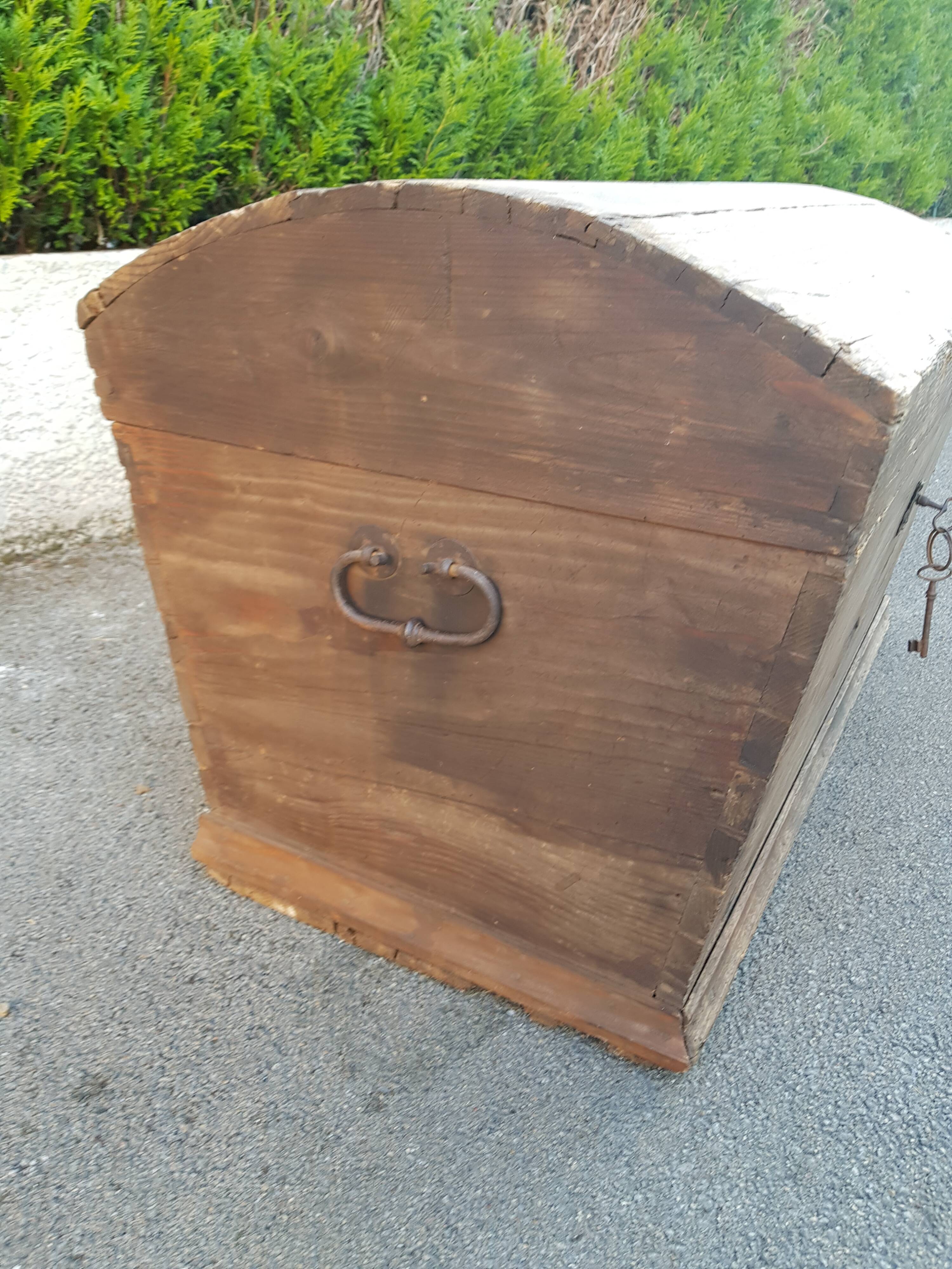 Former bulging privateer's trunk in 18th century fir