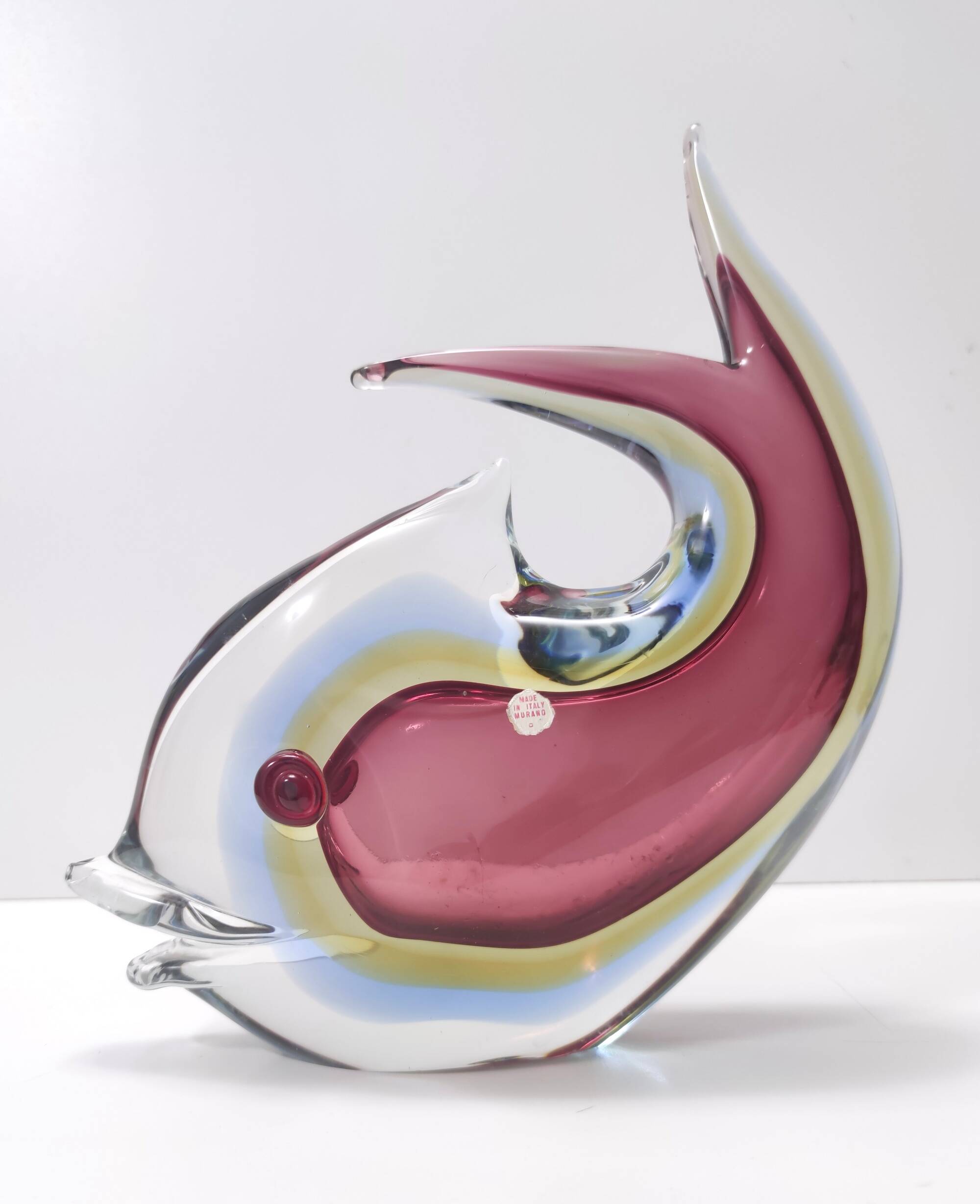 Sommerso Murano Glass Vase Ascribable to Poli for Seguso, Italy