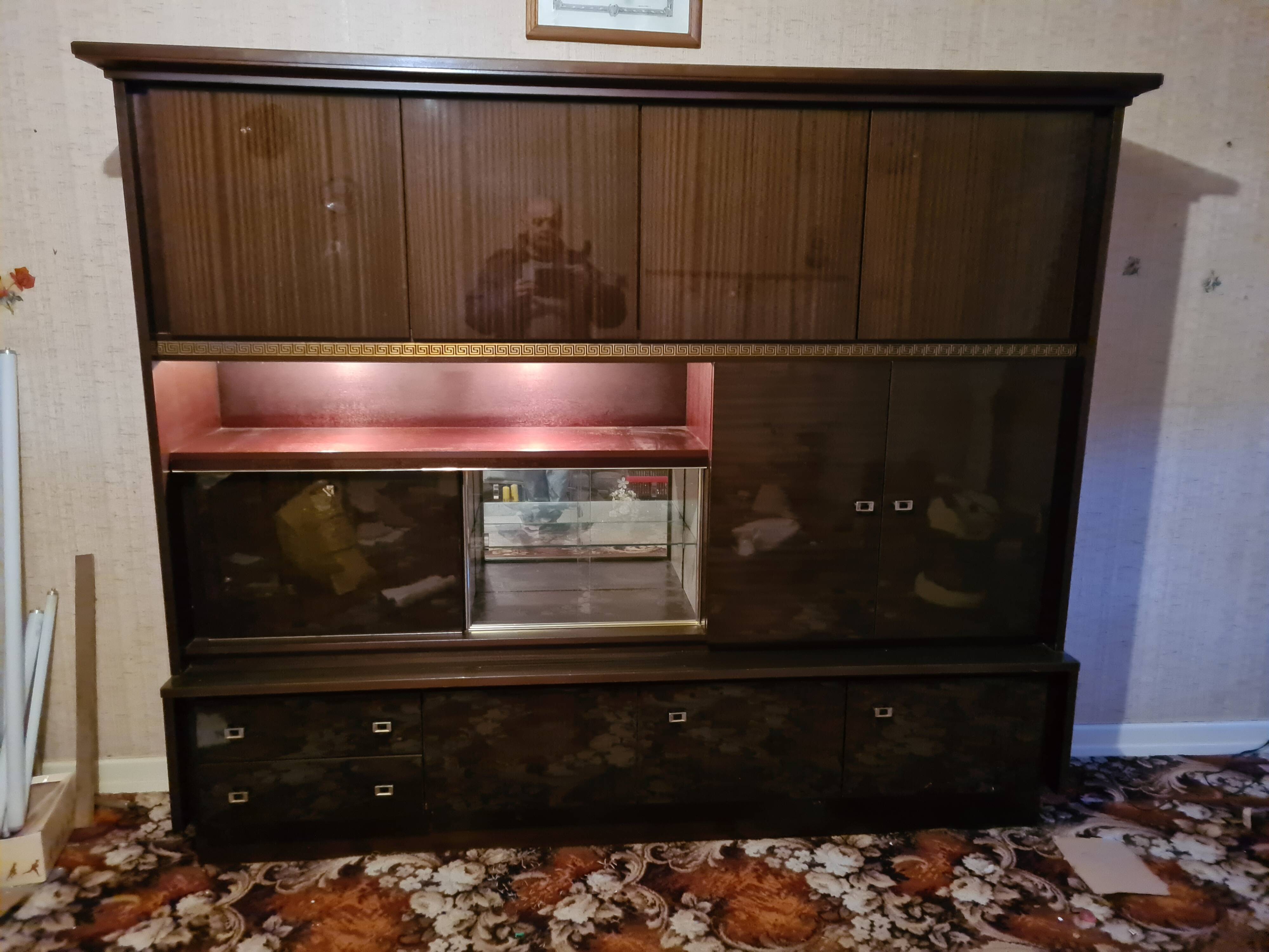 Large lacquered wooden sideboard from the 80s