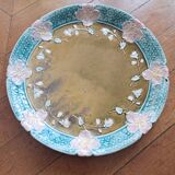 Vintage barbotine plate by Gustave de Bruyn.