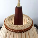 Suspension scandinave en tissu et teck vintage années 60