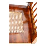 Restored Biedermeier Walnut Sofa, New Upholstery, Rattan Strings, Austria, 1820s