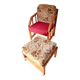 Vintage solid wood armchair and footstool
