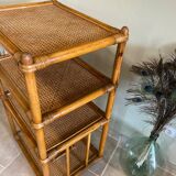 Rattan and cane shelf