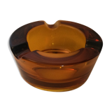Amber glass ashtray