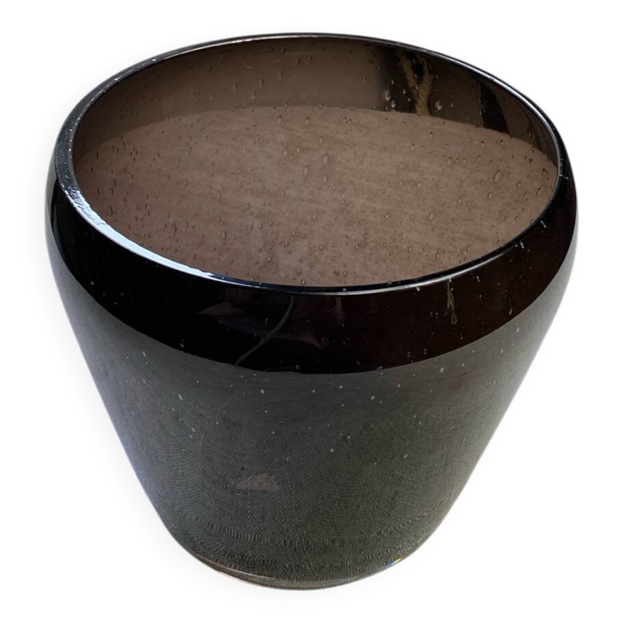 Blown bubble glass vase