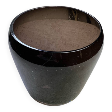 Blown bubble glass vase