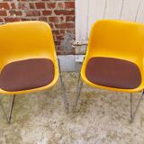 Paire de chaises traineaux Orange