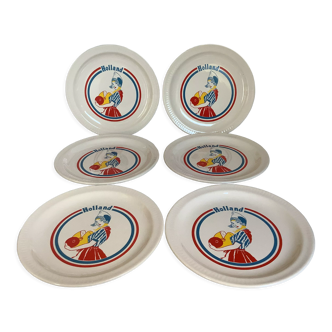 6 old plates holland earthenware saint Amand