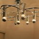 Sciolari chrome metal ceiling light with 8 light sources.