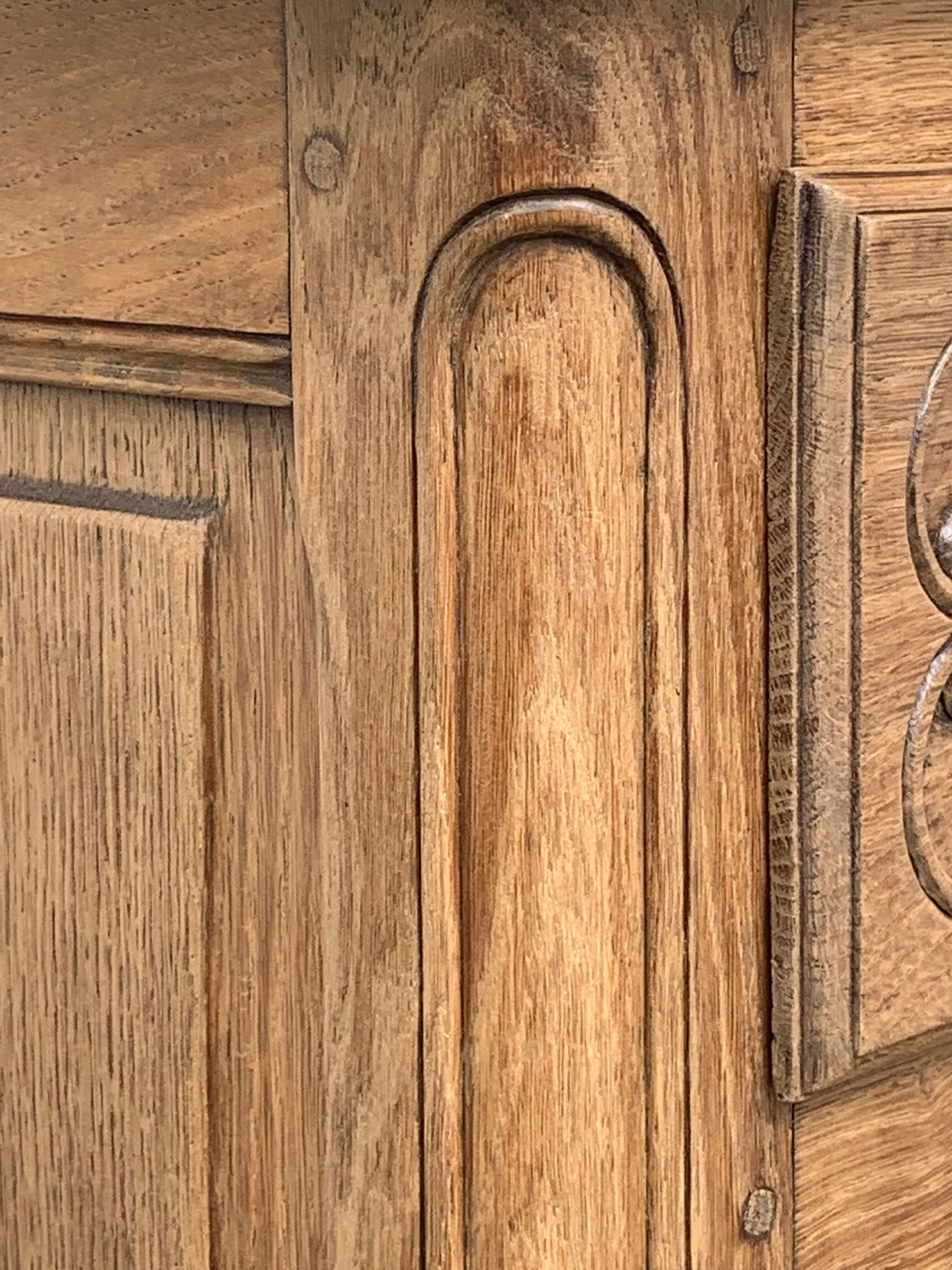 Louis XV style chest of drawers in solid raw oak, 1920
