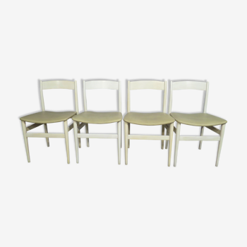 Lot de 4 chaises scandinaves blanches