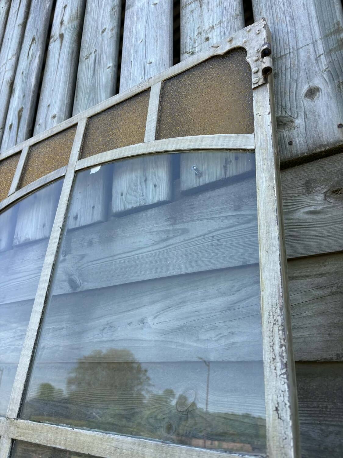 Old Art Nouveau workshop door – Steel & Wood – 1900