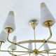 Large Vintage Italian Pendant Light, 1950s, Brass Glass