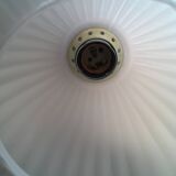 Vintage suspension in opaline, teak and brass by Louis Kalff c.1960