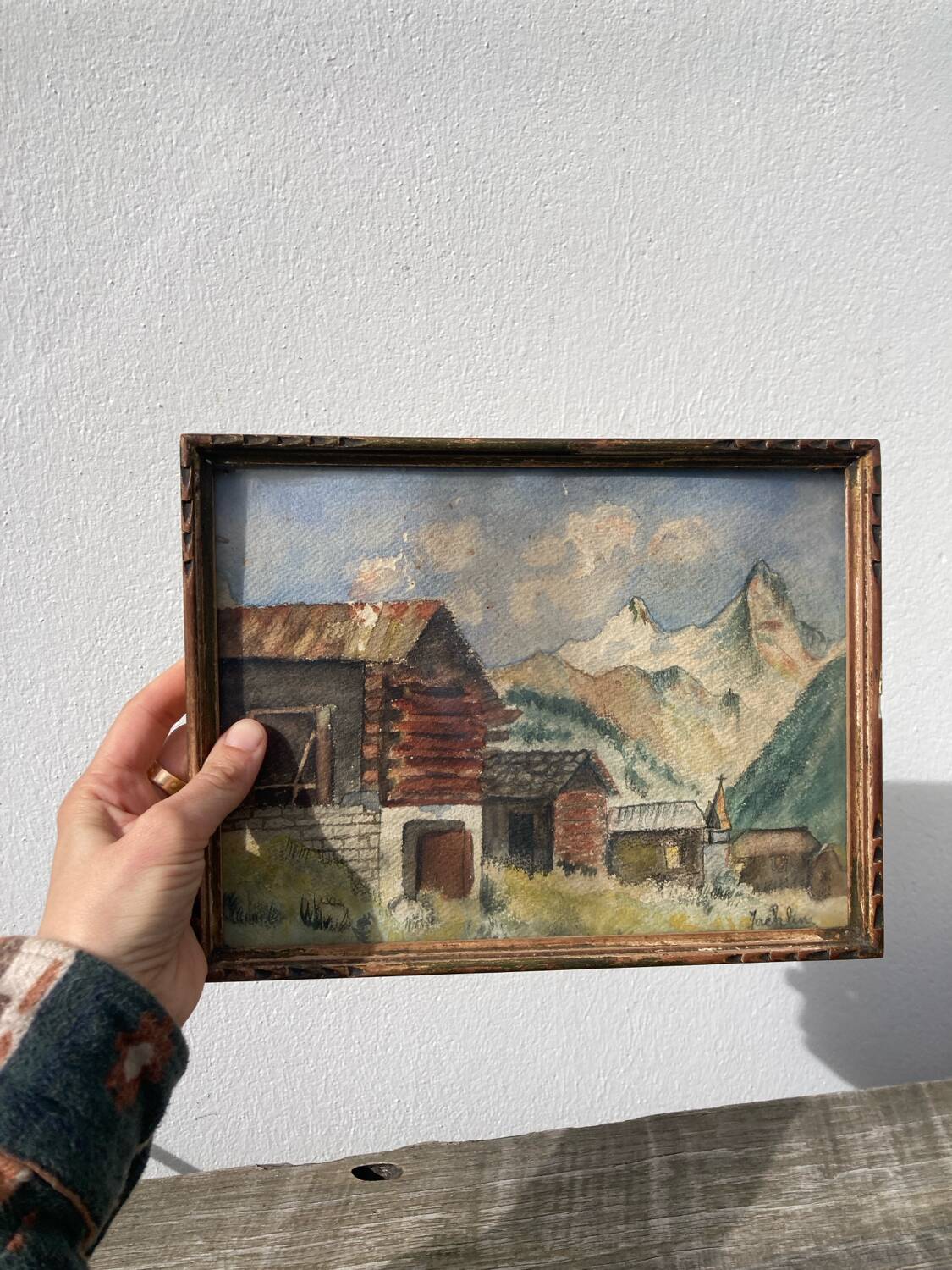 Tableau aquarelle sur papier de montagne