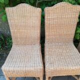70's vintage bamboo and wicker chairs