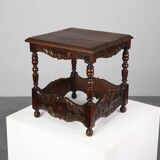 Oak carved square Side Table, Belgium 18th Century
