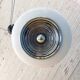 Suspension “Saturne” en chrome et verre opalin