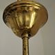 French vintage retro white & clear glass shade & gold metal ceiling light 3599