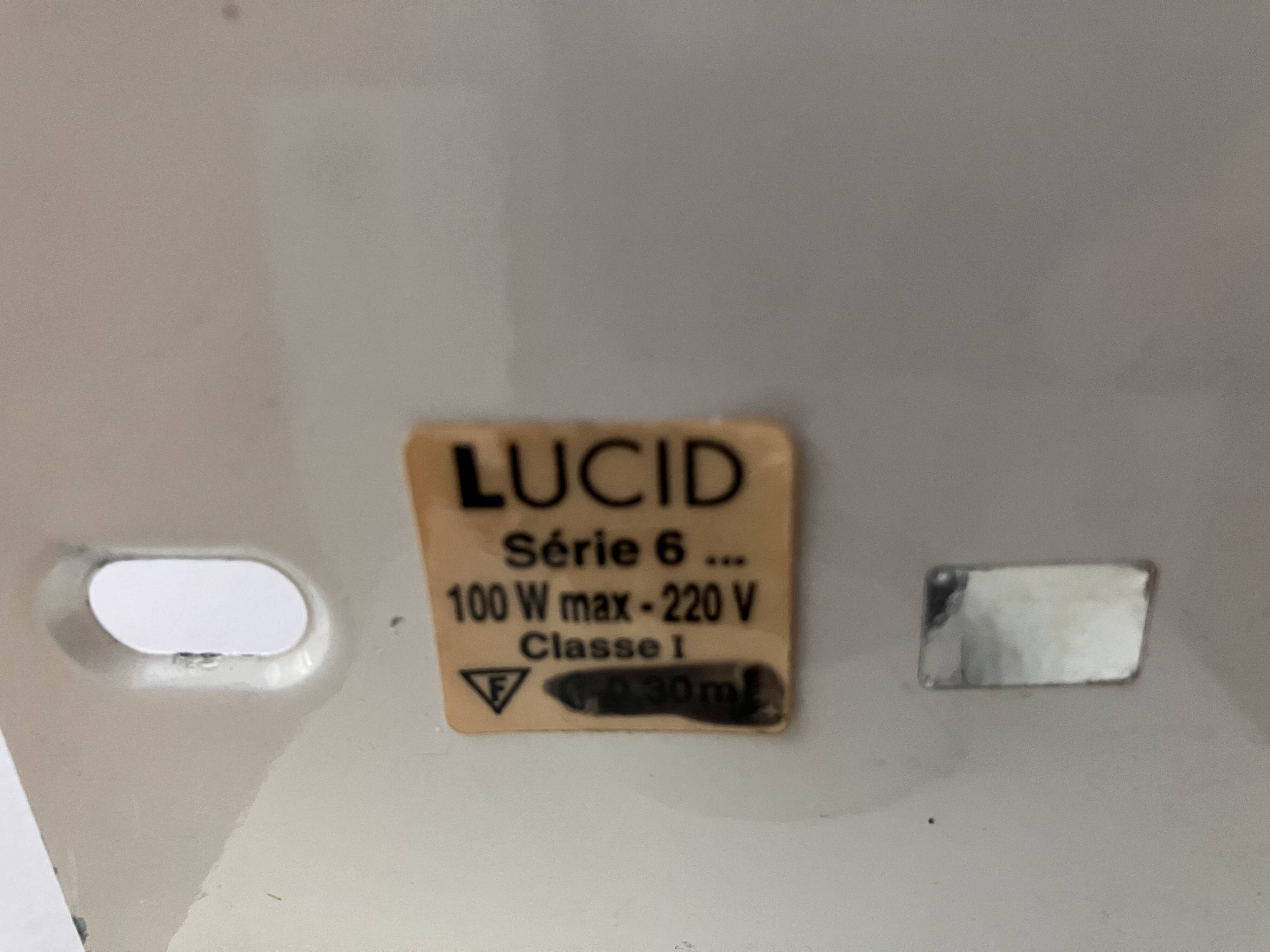 Wall light in thermoformed wood and cicada glass by Lucid design, 1980s