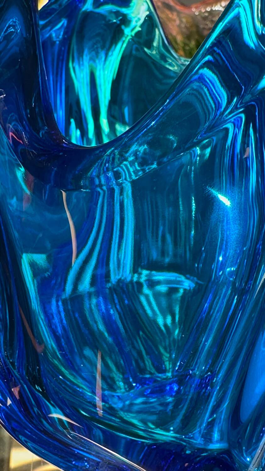 Vintage Cobalt Blue Glass Vase by Jacques – Edelweiss Label, 1970s