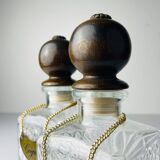 Tantalus Vintage Decanters for Cognac and Whisky, Italy, 1960s, set of 2
