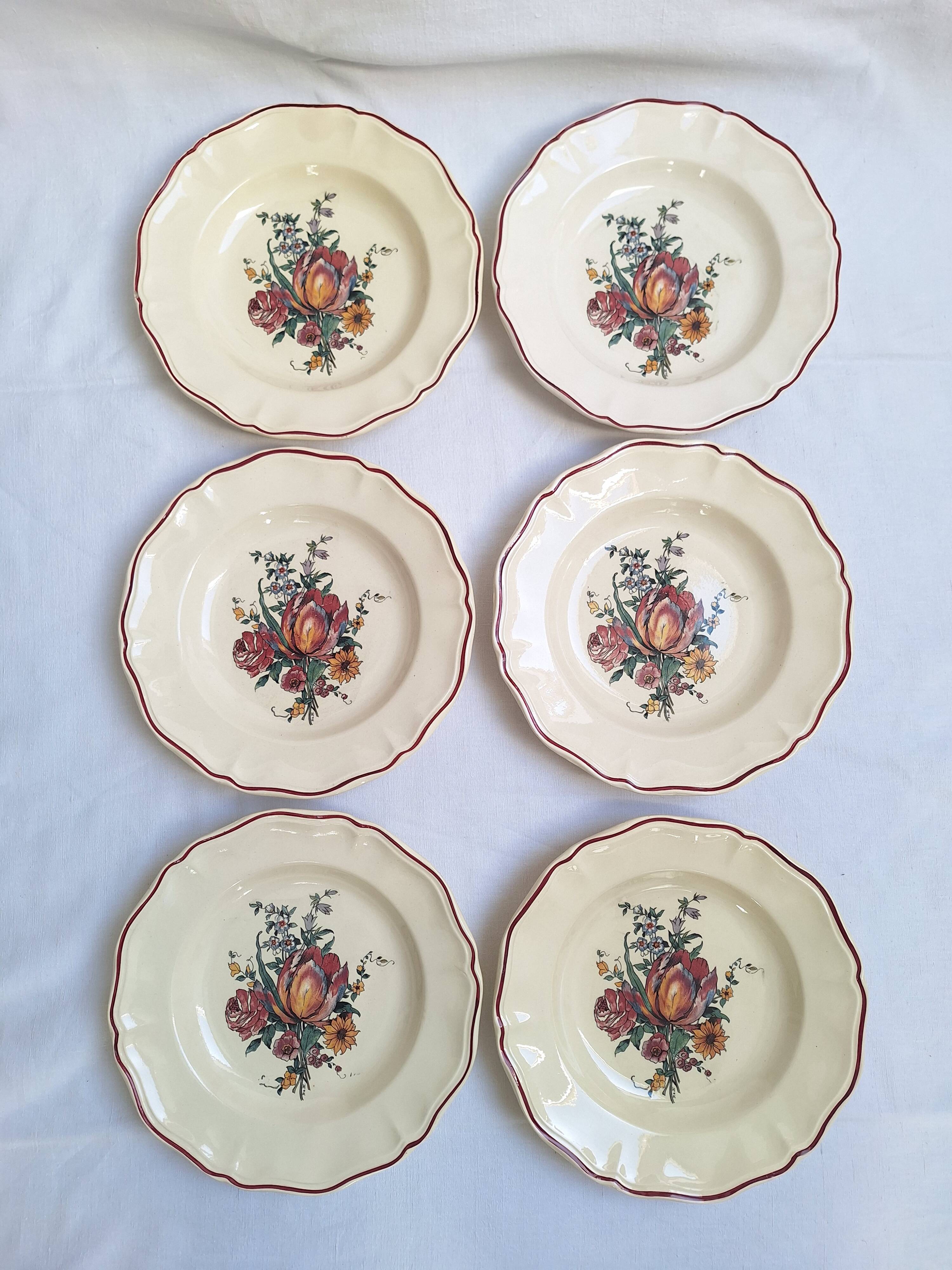 Assiettes creuses Digoin Sarreguemines Modèle Loraine