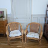 Pair of rattan armchairs