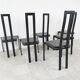 Set of 6 italian post modern dining chairs, 1980s