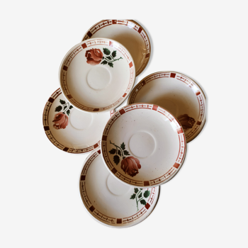 6 saucers under Sarreguemines cups