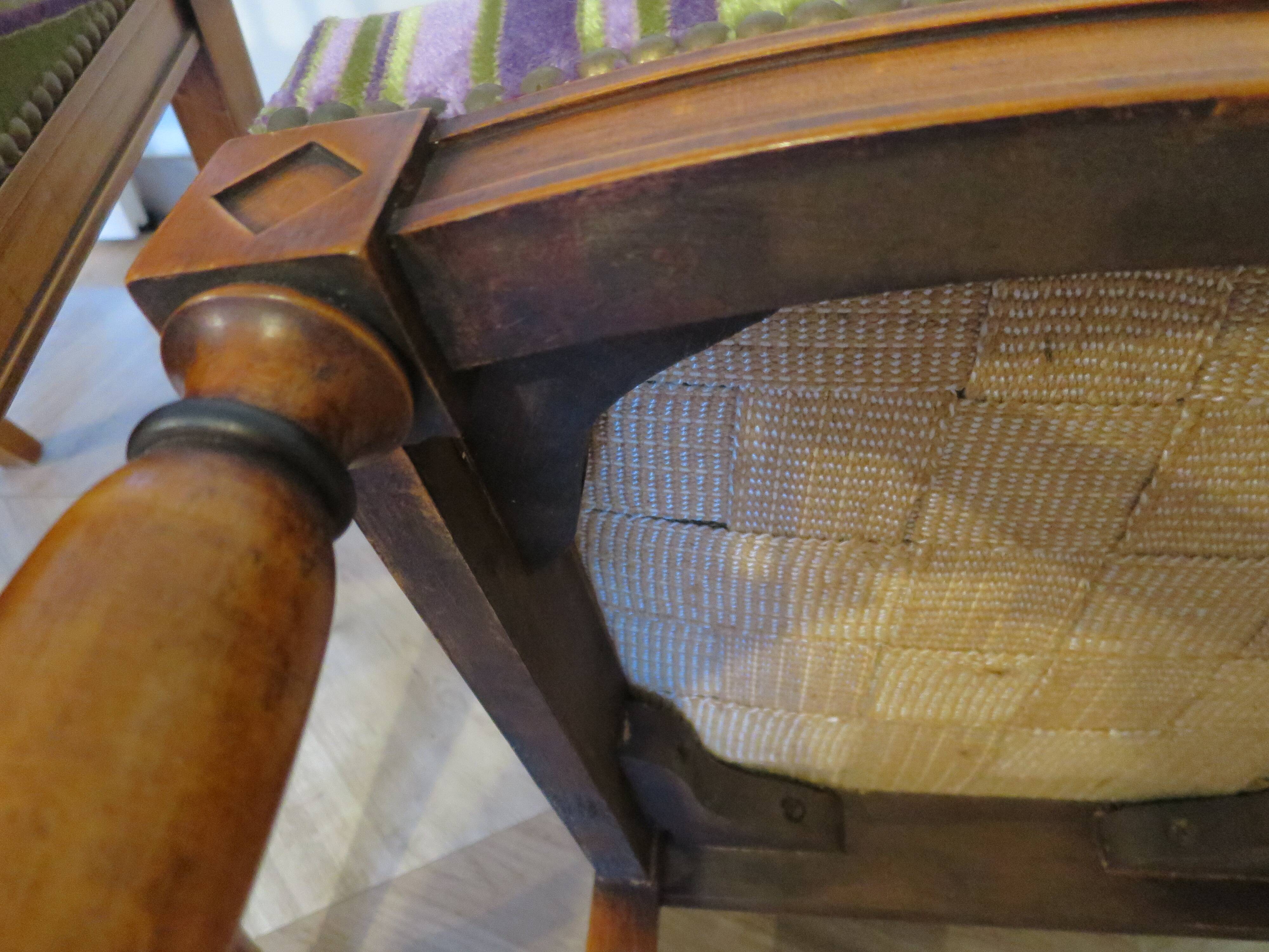 Set of 2 Purple and Green Tapestry Chairs - Cherry
